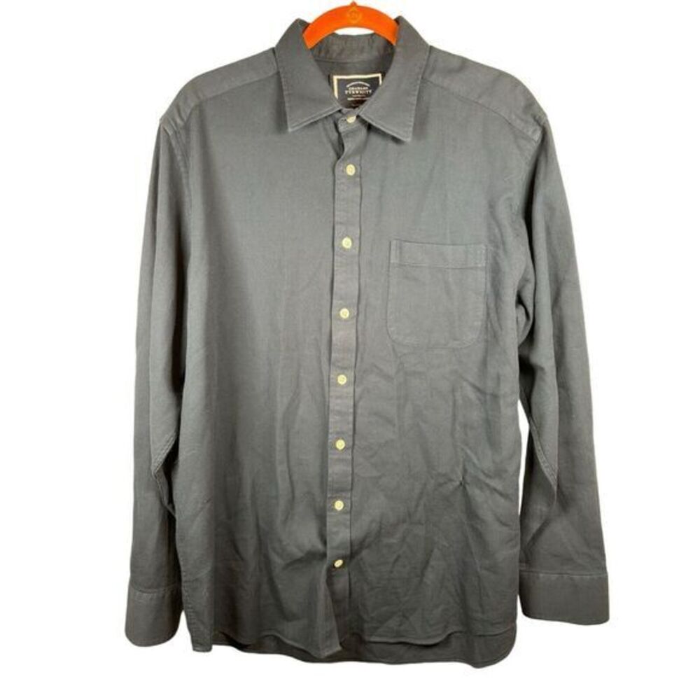 Charles Tyrwhitt Long Sleeve‎ Button-Down Classic Fit Large Navy Workwear Cotton